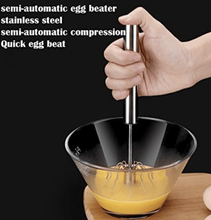 Stainless Steel Semi-Automatic Egg Beater Household Baking Tool Cream Egg Hand Mixer