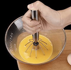 Stainless Steel Semi-Automatic Egg Beater Household Baking Tool Cream Egg Hand Mixer-2