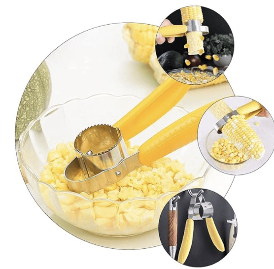 Corn Stripper Fruit，Stainless Steel Corn Cob Remover Cutter Shaver Kitchen Gadgets Accessories