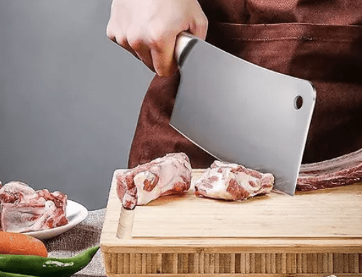 DecoD Stainless Steel Multipurpose Vegetable Meat Cutter Cleaver Big Knife Chapa Chopper Chapad Heavy for Chef Butcher Home ( 30cm Long with 20cm Blade ) (Pack Of 1)