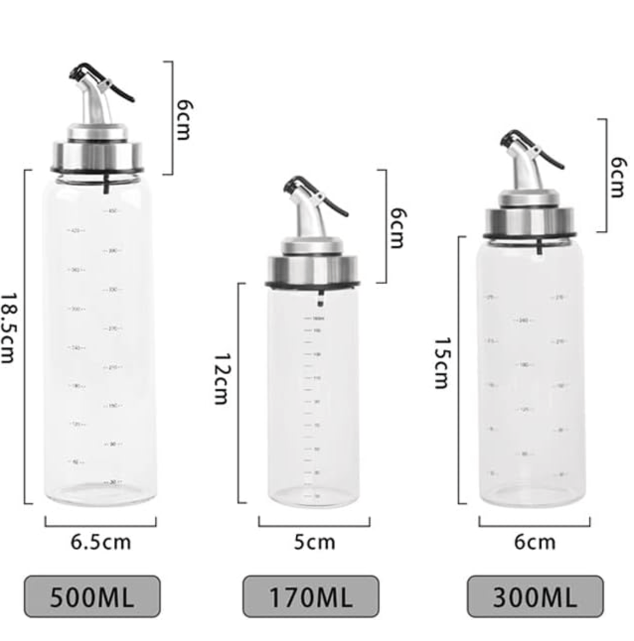 Glass Oil Pot Oil Bottle Leak-proof Household Seasoning Bottle Size Pour Vinegar Soy Sauce Sesame Oil Tank