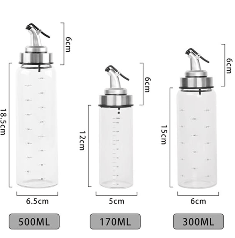 Glass Oil Pot Oil Bottle Leak-proof Household Seasoning Bottle Size Pour Vinegar Soy Sauce Sesame Oil Tank-1