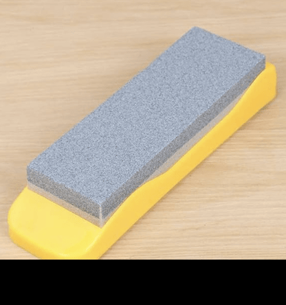 Sharpening Stone Double-Sided Carborundum Whetstone with Plastic Base and Non-Skid Bottom