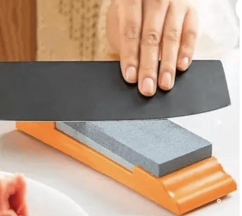 Sharpening Stone Double-Sided Carborundum Whetstone with Plastic Base and Non-Skid Bottom