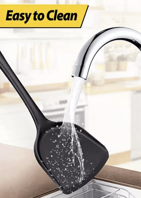 Besillia Silicone Spatula,Heat Resistant,Kitchen Spatulas for Baking Cooking Mixing,Black Non-Stick Spatula  (Pack of 1)