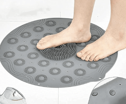 Silicone Bath Massage Back Cushion Mat, Shower Foot Cleaner Scrubber Foot Brush Massager Pad Non Slip Suction Cup Exfoliating Dead Skin Foot Mat for Shower