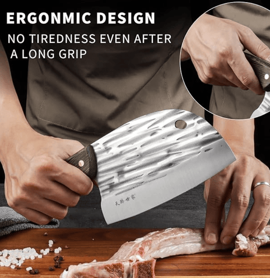 Cliver Chinese Chef's Knife Professional 15.5cm, Sharp Fullang Butcher Knife, 50CR15 Steel Blade Thickness 3mm, TJ SEGA Series TC16029 for Kitchen and Restaurant