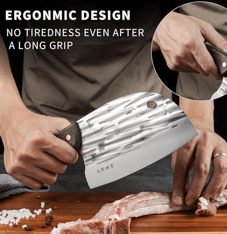 Cliver Chinese Chef's Knife Professional 15.5cm, Sharp Fullang Butcher Knife, 50CR15 Steel Blade Thickness 3mm, TJ SEGA Series TC16029 for Kitchen and Restaurant