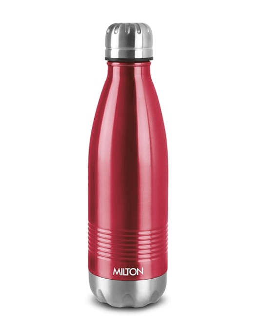 Milton Duo DLX 350 Thermosteel 24 Hours Hot and Cold Water Bottle, 1 Piece, 350 ml, Maroon | Leak Proof | Office Bottle | Gym | Home | Kitchen | Hiking | Trekking | Travel Bottle