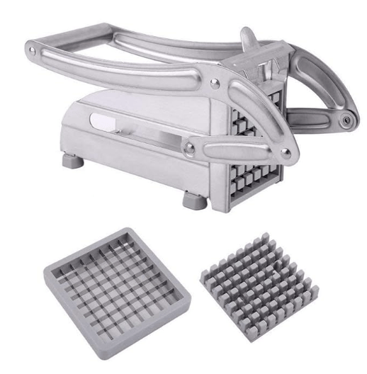 Stainless Steel Home French Fries Potato Chips Strip Cutting Cutter Machine French Fries Machine French Fries Cutter for Kitchen Potato Chips Slicer