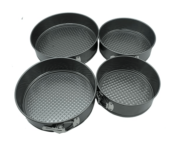 eKitchen Carbon Steel Round Shape Cake Mould | Baking Pan (Set of 4 Pcs)