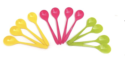 Puthak 12 Pcs Food Plastic Spoon Set for Baby Feeding Plastic Table Spoon Set Plastic Tea Spoon, Coffee Spoon Set (Pack of 12)