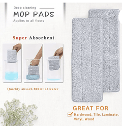 Oshang Flat Mop Head Refill 2 Pack - Grey-4