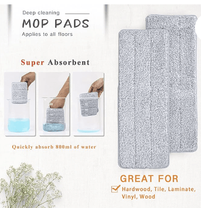 ओशांग फ्लैट मोप हेड रिफिल 2 पैक - ग्रे 