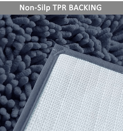 Bathroom Rugs Bath Mat Chenille Bath Rug, Extra Soft and Absorbent Shaggy Bathroom Mat Rugs, Washable, Strong Underside, Plush Carpet Mats for Kids Tub, Shower, and Bath Room