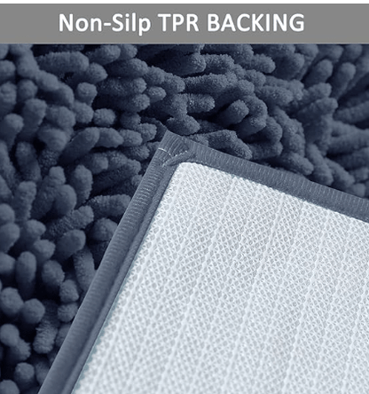 Bathroom Rugs Bath Mat Chenille Bath Rug, Extra Soft and Absorbent Shaggy Bathroom Mat Rugs, Washable, Strong Underside, Plush Carpet Mats for Kids Tub, Shower, and Bath Room