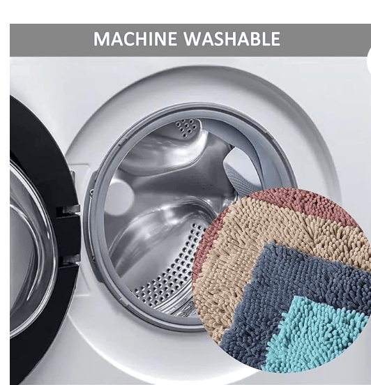 Bathroom Rugs Bath Mat Chenille Bath Rug, Extra Soft and Absorbent Shaggy Bathroom Mat Rugs, Washable, Strong Underside, Plush Carpet Mats for Kids Tub, Shower, and Bath Room