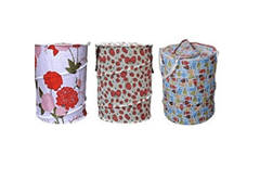 Multipurpose Foldable Collapsible Pop-Up Round Laundry Bags Basket with Zippered Lid and Carry Handle-1