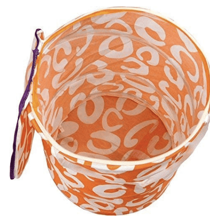 Multipurpose Foldable Collapsible Pop-Up Round Laundry Bags Basket with Zippered Lid and Carry Handle