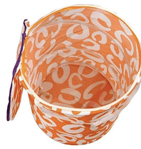 Multipurpose Foldable Collapsible Pop-Up Round Laundry Bags Basket with Zippered Lid and Carry Handle-2