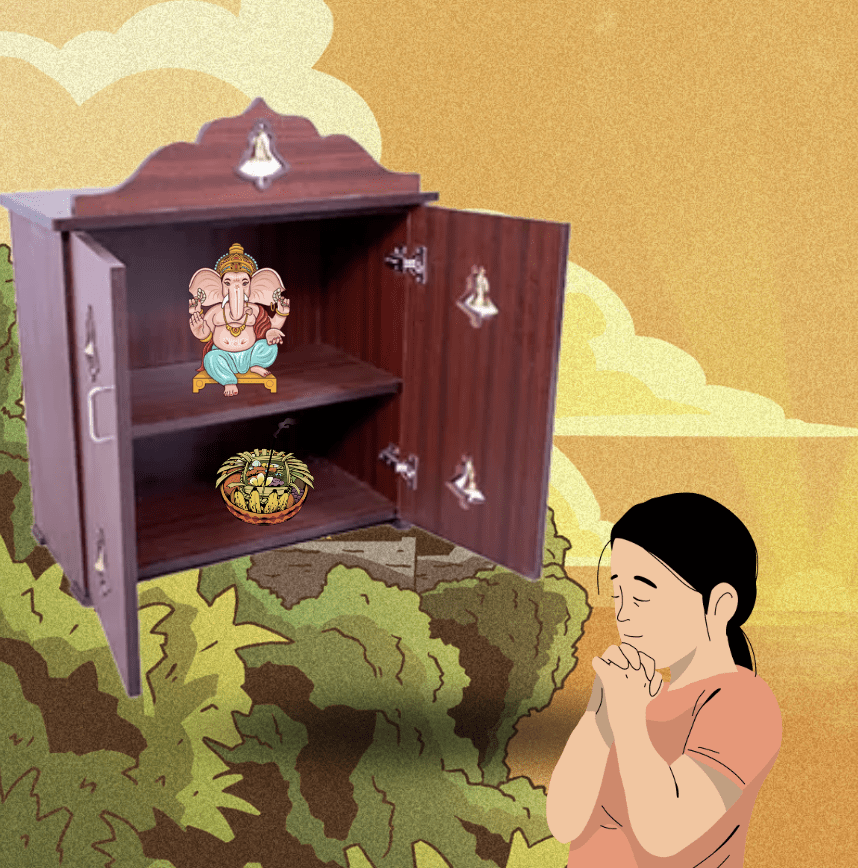 வீட்டு அலங்காரத்திற்கான அழகான 2x2 பூஜா ஸ்டாண்ட் | இப்போதே வாங்கவும்.