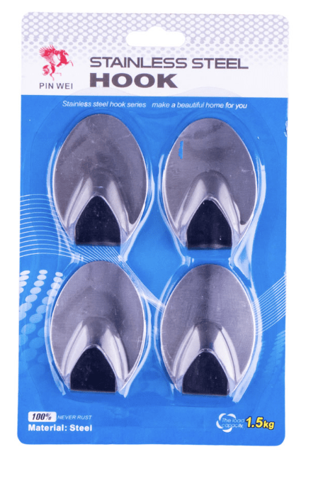 Stainless Steel Hooks (4 Pieces)