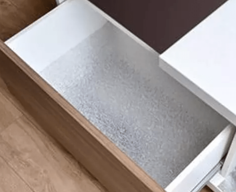 रसोई शेल्फ के लिए फिसलन रोधी मैट, सिल्वर कर्ली लाइनर्स शीट, फर्श प्लेटफॉर्म सुधार के लिए फिसलन रोधी मैट, स्टिकी पेपर रोल