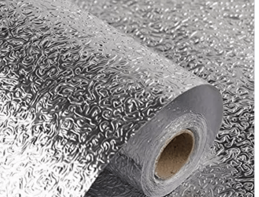 रसोई शेल्फ के लिए फिसलन रोधी मैट, सिल्वर कर्ली लाइनर्स शीट, फर्श प्लेटफॉर्म सुधार के लिए फिसलन रोधी मैट, स्टिकी पेपर रोल