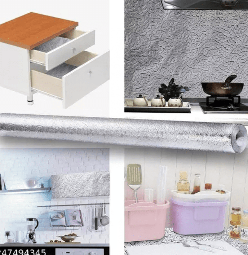 Anti Slip mat for Kitchen Shelf Silver Curly Liners Sheet Anti Slip mats for Floor Platform Improvement Sticky Paper Roll-2