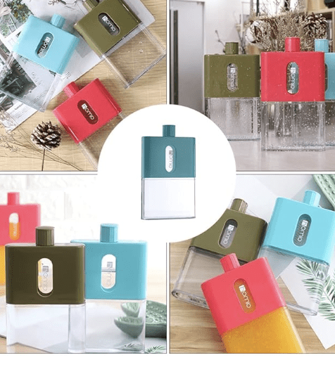 Hip Flask Flat Water Bottle 600ml A5 Travel Water Kettle Wine Pot Whiskey Bottle for Outdoor Sports Camping Gym Fitness