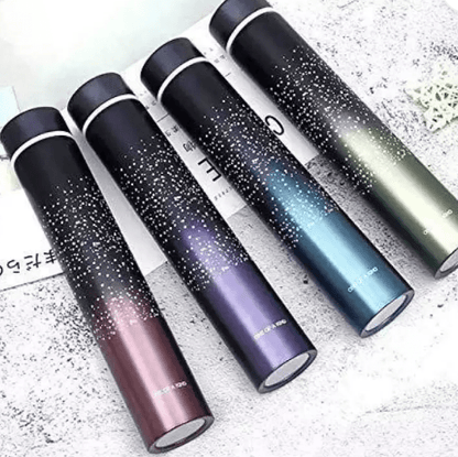 hot and Cold Slim Steel Thermos Flask for Tea/Coffee Bottle, Home,Office,etc 380ML 380 ml Flask  (Pack of 1, Black, Steel)