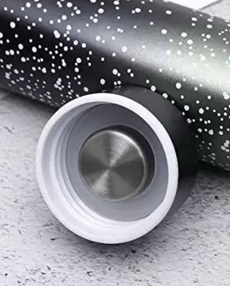 hot and Cold Slim Steel Thermos Flask for Tea/Coffee Bottle, Home,Office,etc 380ML 380 ml Flask  (Pack of 1, Black, Steel)