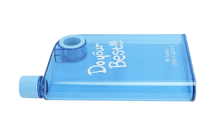 Water Bottle, Multifunctional Portable 420ml Capacity Space Saving Plastic Travel Mug with Round Hole for School Use (Blue)