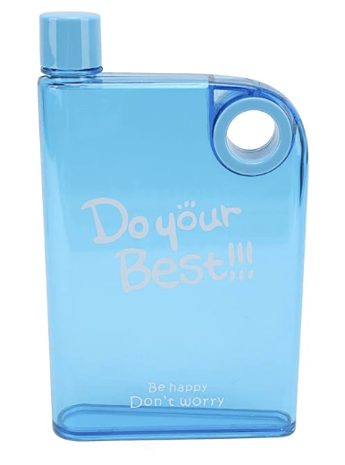 Water Bottle, Multifunctional Portable 420ml Capacity Space Saving Plastic Travel Mug with Round Hole for School Use (Blue)-3
