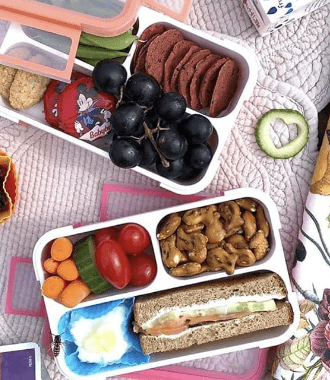 3 Compartment Thermal Insulated Bento Lunch Box with Spoon for Kids/Adult Plastic Snacks Box for School Office Picnic Tour Trip Snacks Tiffin Box Leak Proof Meal Box (Multicolor)-5