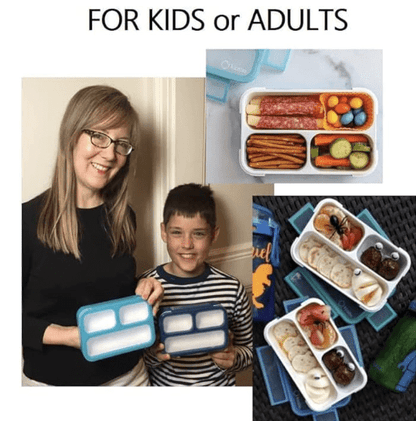 3 Compartment Thermal Insulated Bento Lunch Box with Spoon for Kids/Adult Plastic Snacks Box for School Office Picnic Tour Trip Snacks Tiffin Box Leak Proof Meal Box (Multicolor)