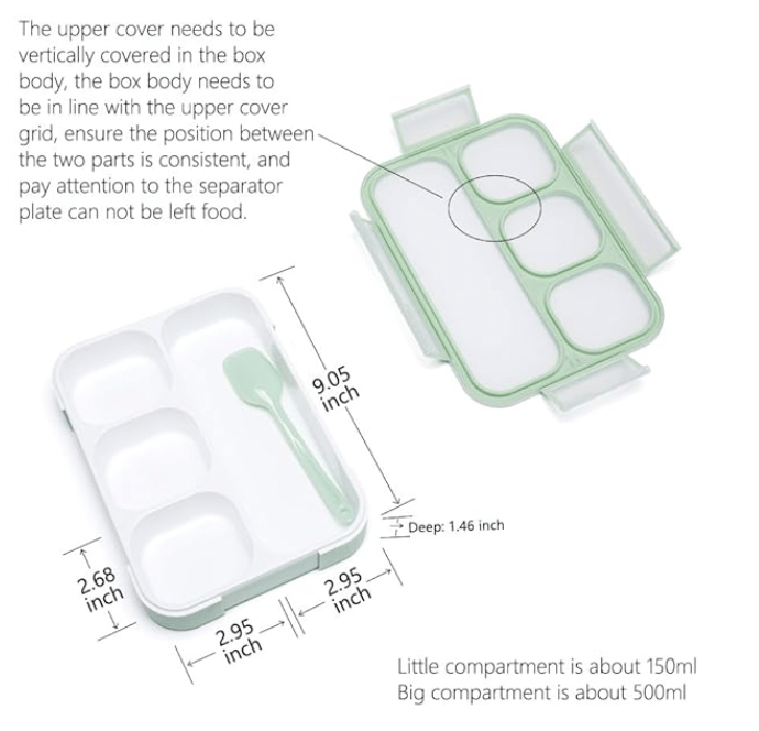 Donxote 1000ml Plastic Food Container, Multicolour