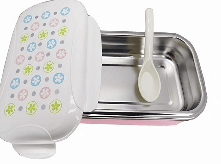 Stainless Steel Lunch Box with 1 Spoon Stylish and Attractive Air-Tight for School, College and Office