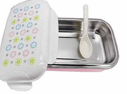 Stainless Steel Lunch Box with 1 Spoon Stylish and Attractive Air-Tight for School, College and Office