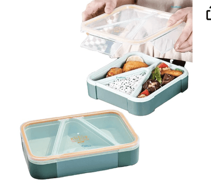 FunBlast Lunch Box for Kids - Tiffin Box for Kids, Lunch Box for Snacks, Plastic Lunch Box, Lunch Box for Office Women and Men, Lunch Box with Fork, Lunch Box with 3 Compartments