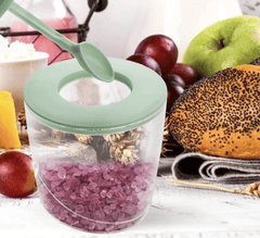 Flour Container Box Storage Holders Containers Home Salt Green Holder Pot Lid Sugar Empty Jar Kitchen Jars Cabinet Pots and Seasoning Bottle Plastic Baby Household Canisters Bowl Clear Jar-1