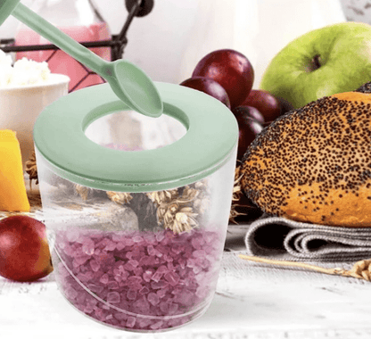 Flour Container Box Storage Holders Containers Home Salt Green Holder Pot Lid Sugar Empty Jar Kitchen Jars Cabinet Pots and Seasoning Bottle Plastic Baby Household Canisters Bowl Clear Jar