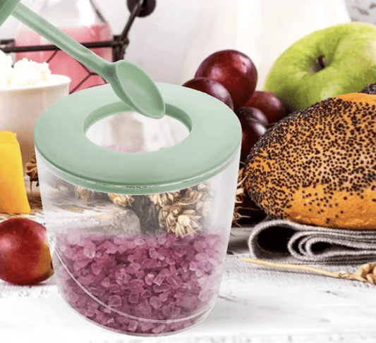 Flour Container Box Storage Holders Containers Home Salt Green Holder Pot Lid Sugar Empty Jar Kitchen Jars Cabinet Pots and Seasoning Bottle Plastic Baby Household Canisters Bowl Clear Jar