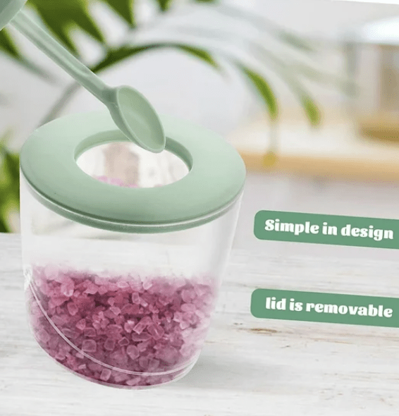Flour Container Box Storage Holders Containers Home Salt Green Holder Pot Lid Sugar Empty Jar Kitchen Jars Cabinet Pots and Seasoning Bottle Plastic Baby Household Canisters Bowl Clear Jar-3