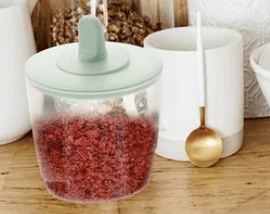 Flour Container Box Storage Holders Containers Home Salt Green Holder Pot Lid Sugar Empty Jar Kitchen Jars Cabinet Pots and Seasoning Bottle Plastic Baby Household Canisters Bowl Clear Jar-2