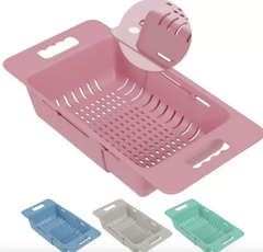 Myraa Plastic Extendable Over the Sink Strainer Plastic Basket | Kitchen Dish Drainer Storage Basket  (Pack of 1)-1