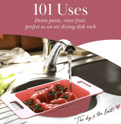 Myraa Plastic Extendable Over the Sink Strainer Plastic Basket | Kitchen Dish Drainer Storage Basket  (Pack of 1)