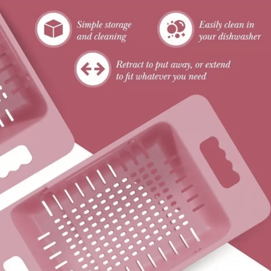 Myraa Plastic Extendable Over the Sink Strainer Plastic Basket | Kitchen Dish Drainer Storage Basket  (Pack of 1)