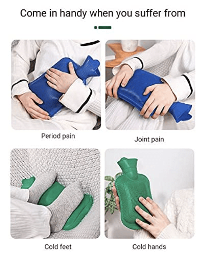 Massager Warm Hot Water Bottle Heating Rubber Warm Bag for Pain Relief-2