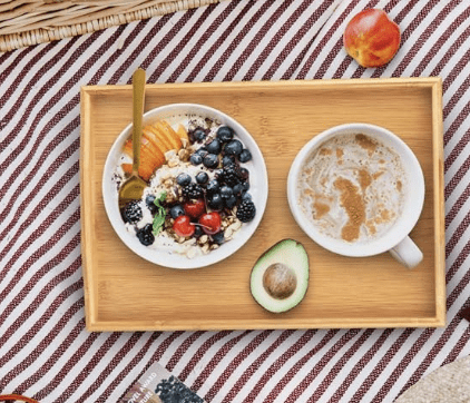 Wood Serving Tray with Handles Boobam Serving Tray Set for Food,Breakfast,Dinner,Ottoman Coffee Table, Parties,Restaurants(3 Pack)